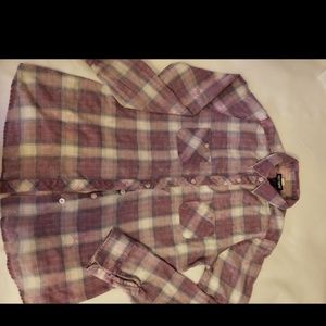 Pink/purple/splattered flannel